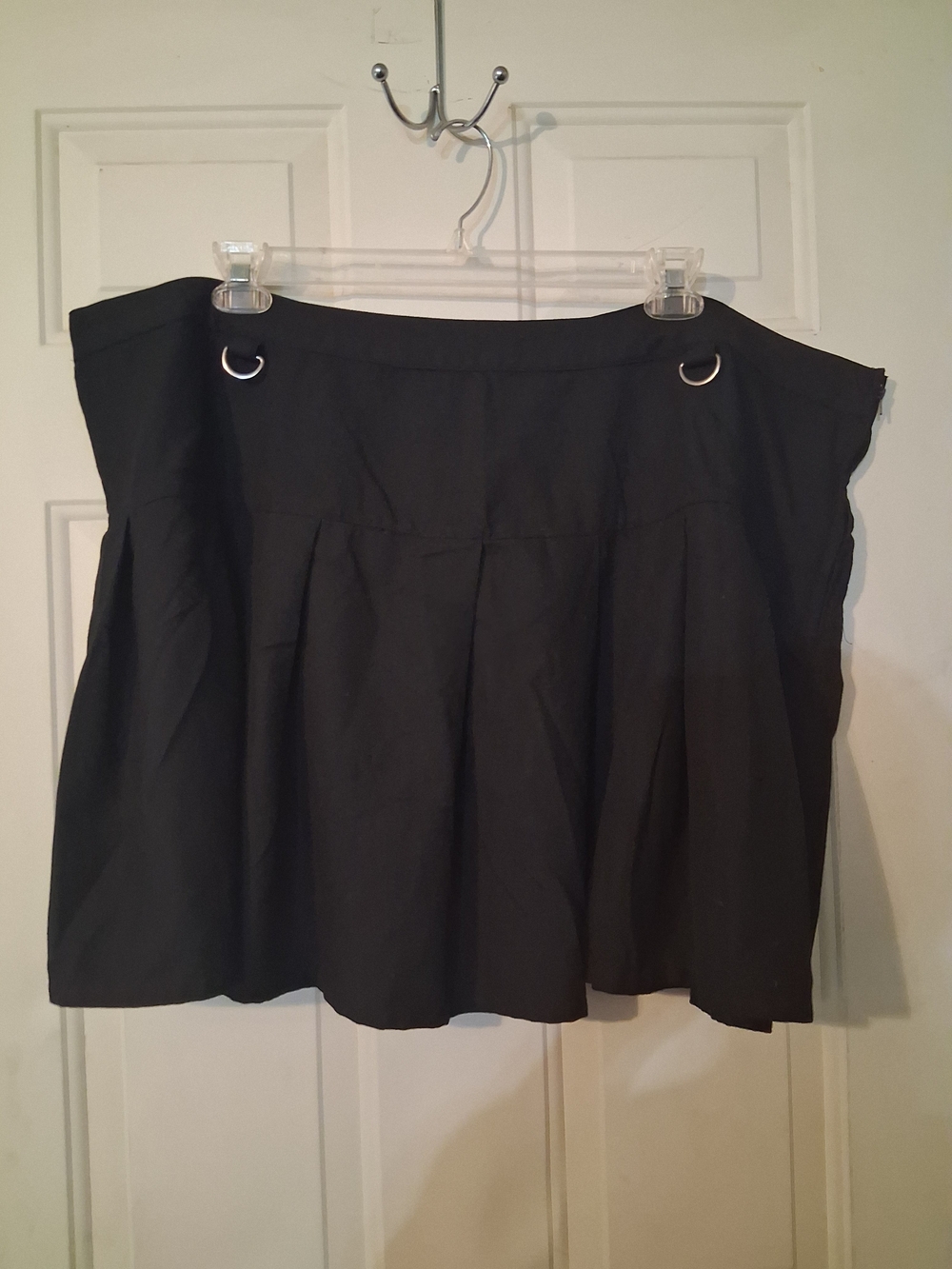 Hot Topic Black Pleated Mini Skirt with Silver Ring Accents